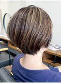 おしゃれな大人のデザインカラー ハイライト グラデーションボブ