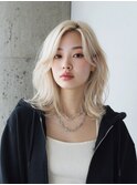 韓国/髪質改善/レイヤーカット/セミロング/ハイトーン/ブリーチ