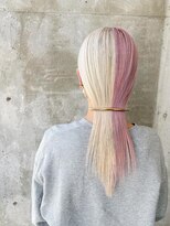 ガルボ ヘアー(garbo hair) 10代20代大人気デザインカラーホワイト×ピンク