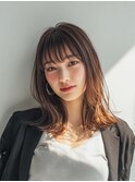 大人レイヤーミディ＊透け感バング/小顔