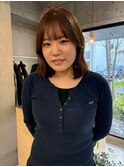 ボブオリーブベージュ韓国ヘア