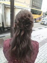 ゆるふわお花ハーフアップ