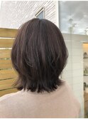 30代40代◎小顔見せで大人かわいい♪グレージュ×レイヤーボブ
