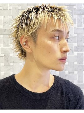 フイ 代々木(Hui) メンズ/アップバング/ツーブロックマッシュ/束感ショート/波巻き