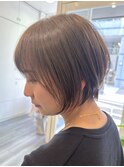大人ヘルシースタイルショコラアッシュふんわりカールショート