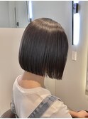 ぷつっとタイトなボブミニボブ縮毛矯正艶髪黒髪群馬太田