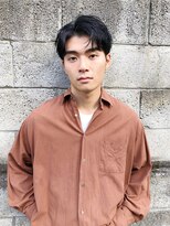 スーハ 恵比寿(SUUHA)&nbsp;かきあげラフショート×ビジネスマンでこだし黒髪メンズヘア