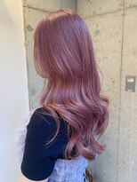 キャンバスアニュー 川崎(canvas anew.)&nbsp;ロング ピンクベージュ ブリーチ2回～／ダブルカラー/レイヤー
