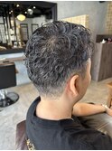 フェードカットオールバックパーマ