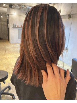 ワンドット バイ キーマン(ONE. by KEYMAN) ピンクベージュのバレイヤージュ