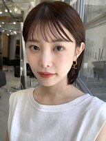 メゾンアクア 表参道(Maison ACQUA)&nbsp;＋切りっぱなしボブルフ/黒髪ネビージュ/小顔ワンレン/縮毛矯正