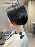 髪質改善トリートメント/暗色カラー/縮毛矯正/ボブ