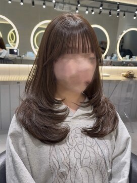 ロンドウル 熊本(Lond ulu) ウェーブミディアムメルティカラー×ブリーチなし韓国【熊本】