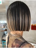 透明感◎外国人風ハイライトボブ×くびれレイヤー秋カラー