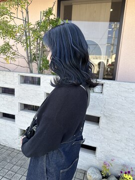 ウニレ バイ センス(unire by sense) 【アンブレラカラー】で作るブルーカラー（白髪ぼかし◎）