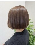 ツヤ髪/質感矯正ボブ/丸みショートボブ/ベージュカラー/髪質改善