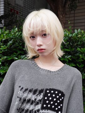 アルバム 池袋(ALBUM) くびれミディ韓国ヘアイメチェンホワイトベージュ_F60840