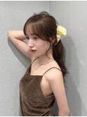 オリーブブラウン/レイヤーカット/透明感カラー/韓国ヘア