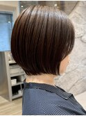 表参道髪質改善カラーミディアムボブアッシュグレージュ50代60代