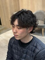メンズサロン ガウディ 三宮店(men's salon Gaudi)&nbsp;センターパートウルフ×波巻きスパイラルパーマ