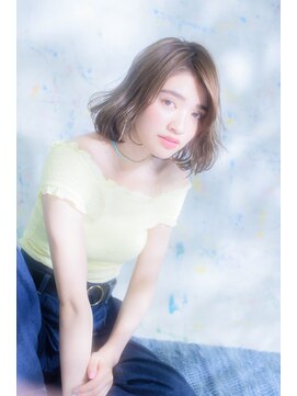 ヴァンクシー バイ ルナ(VANKCY by Luna) 【ネオリーブ　プラス】柔らか！！ゆるふわカールBOB グレージュ