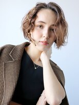 アルバム 銀座(ALBUM GINZA) ニュアンスショートアレンジ_ココアブラウンセシルカット_37387