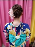 浴衣着付けヘア ゆるふわアップ 夏祭り イベント崩れない 水戸