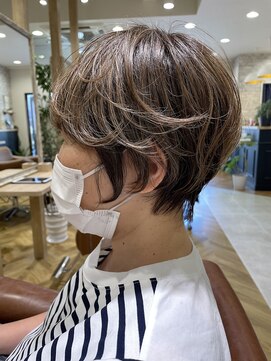 ジェービーヘア 稲毛(jb hair) 大人可愛い30代40代ハイトーンカラー前下がりショートボブ