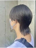 くびれボブミニウルフ透明感シルバーアッシュグレージュカラー
