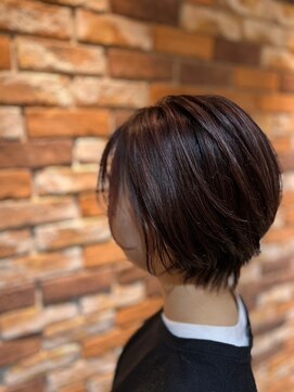 インパークス 草加店(INPARKS) ボルドーカラー×ショートボブ