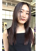 ナループロアオハナ(Nalu pu loa ohana) レイヤーカット/顔周りレイヤー/赤カラー/ブリーチなしカラー