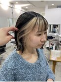 フェイスフレーミング/ショートボブ/ミルクティーベージュ