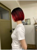 丸くならないボブ×コントラストルーツカラー