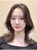 韓国風/レイヤー/小顔/前髪カット/髪質改善/グレージュ/透明感