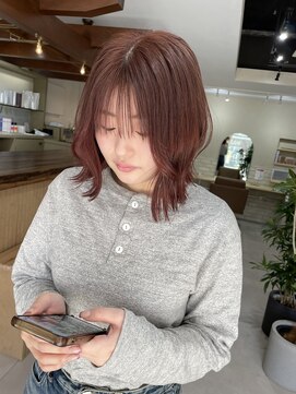 ロアバイチェリーコークウブ(Loa by CHERRY COKE ubu) レイヤーロブとピンクブラウン