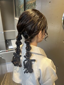 プランツヘアー ツイン編みおろしアレンジ/博多美容室