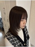顔周りレイヤー×ツヤグレージュ