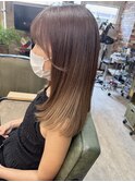 ブリーチ グラデーション カラー 顔周り レイヤー カット
