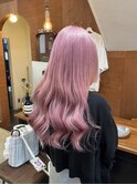 ミルクティーベージュピンクレイヤーカットケアブリーチ韓国ヘア