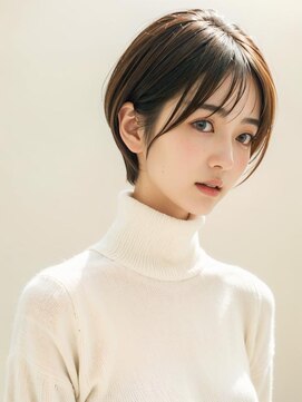 ムウ 難波(MOU) ショートボブくびれヘアオレンジハイライトカラー20代30代40代