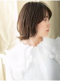 大人可愛いくせ毛風黒髪重めボブパーマA0上尾20代30代40代#10