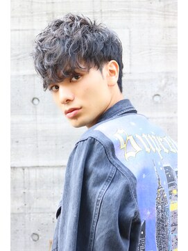 ネイビー(NAVY) くせ毛風パーマのフロントバウンドマッシュ☆