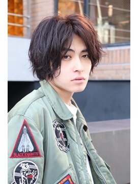 ネイビー(NAVY) 緩めパーマ 韓流ミディアム  スパイラルパーマ ナチュラル束感