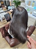 黒髪暗髪ナチュラルストレートツヤツヤちゅるんミディアムボブ
