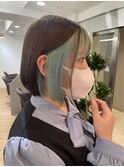 ボブインナー×ボブ×ミントグリーン×前下がりボブ×着物