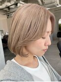 ミルクティーボブ 顔周りカット 韓国風ボブ　エギョモリ