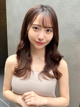 リール 銀座(R'EEL) 垢抜けシースルーバング×艶髪マロンショコラ