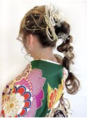 卒業式袴ヘアアレンジ/あみおろし/ポニーテールアレンジ