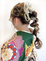 卒業式袴ヘアアレンジ/あみおろし/ポニーテールアレンジ