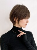 前髪あり耳掛け丸みくびれショートボブ20代30代40代50代(蘭)